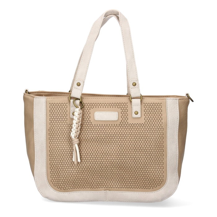 Bolso de hombro para mujer con correa ajustable, compartimento principal con cremallera