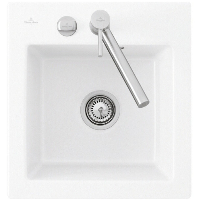 Evier 1 bac sans egouttoir Subway Pure XS 47,5 x 51 cm Blanc vidage automatique inclus