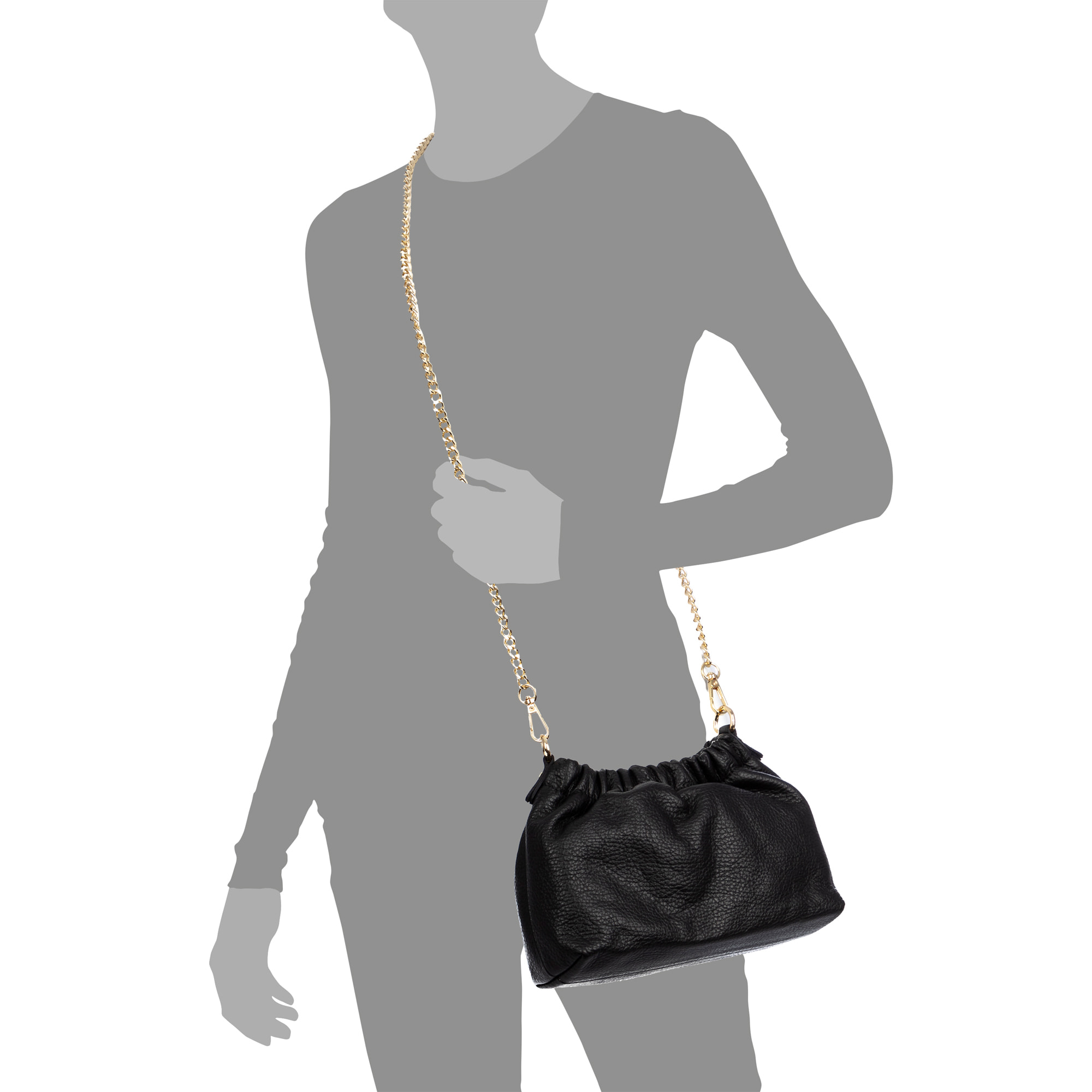 Ascea bolso bandolera piel auténtica dollaro con correa metal