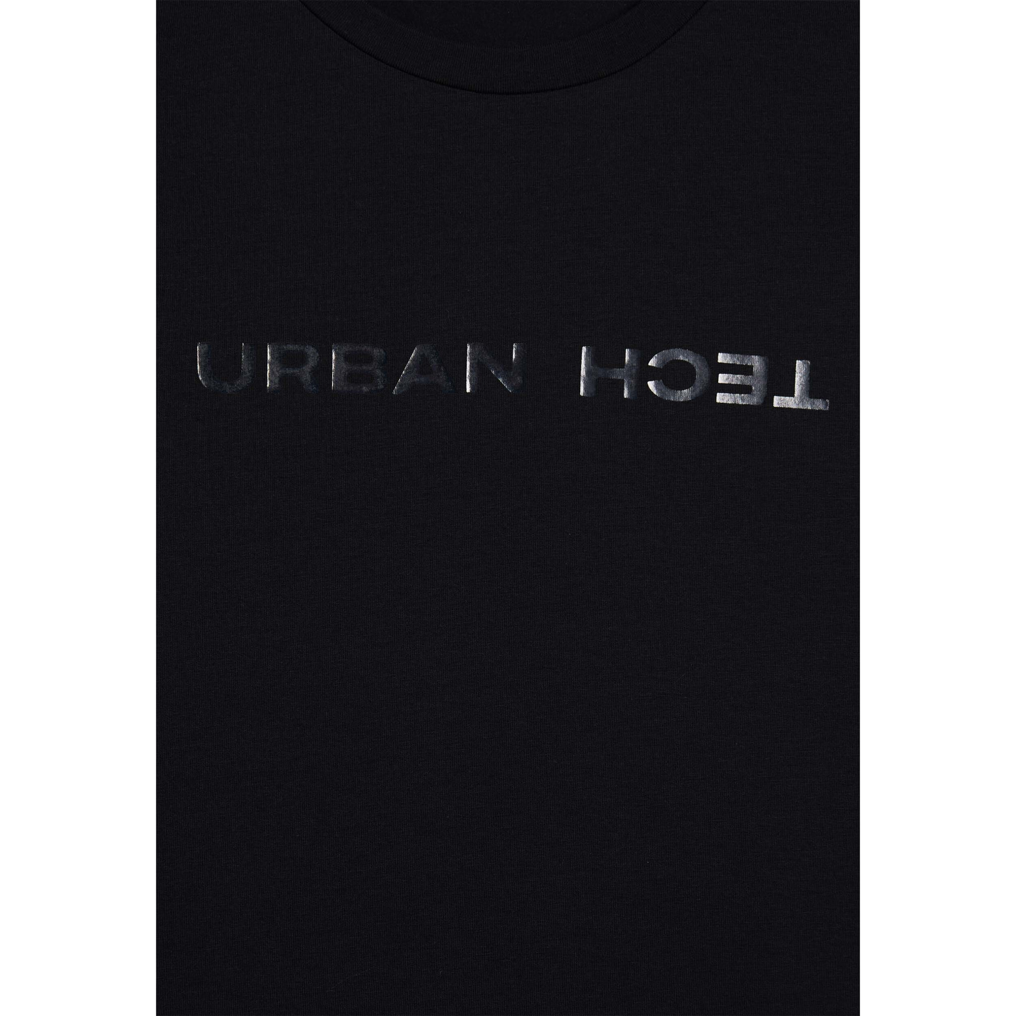 T-shirt regular con spalle raglan e doppia stampa lucida