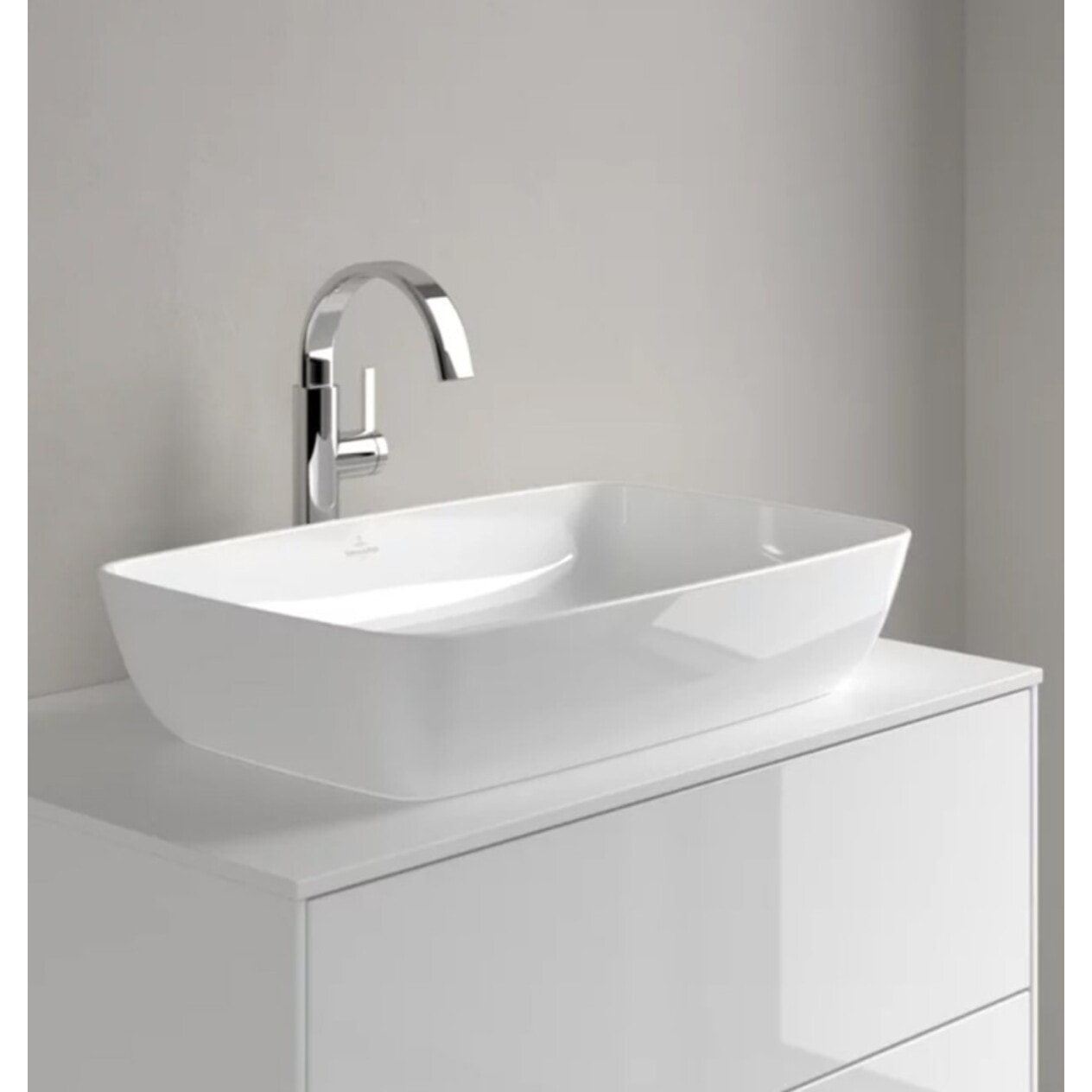Vasque rectangle à poser Artis blanc ceramicplus