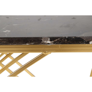 Consola Metal Marmol Negro 104x30x79 Cm
