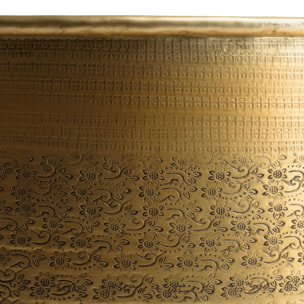 HONORE - Table basse alu 60x60cm couleur laiton pied motifs arabesques