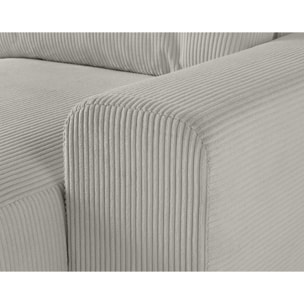Garance - canapé modulable d'angle gauche - 8 places - en velours côtelé - Gris clair