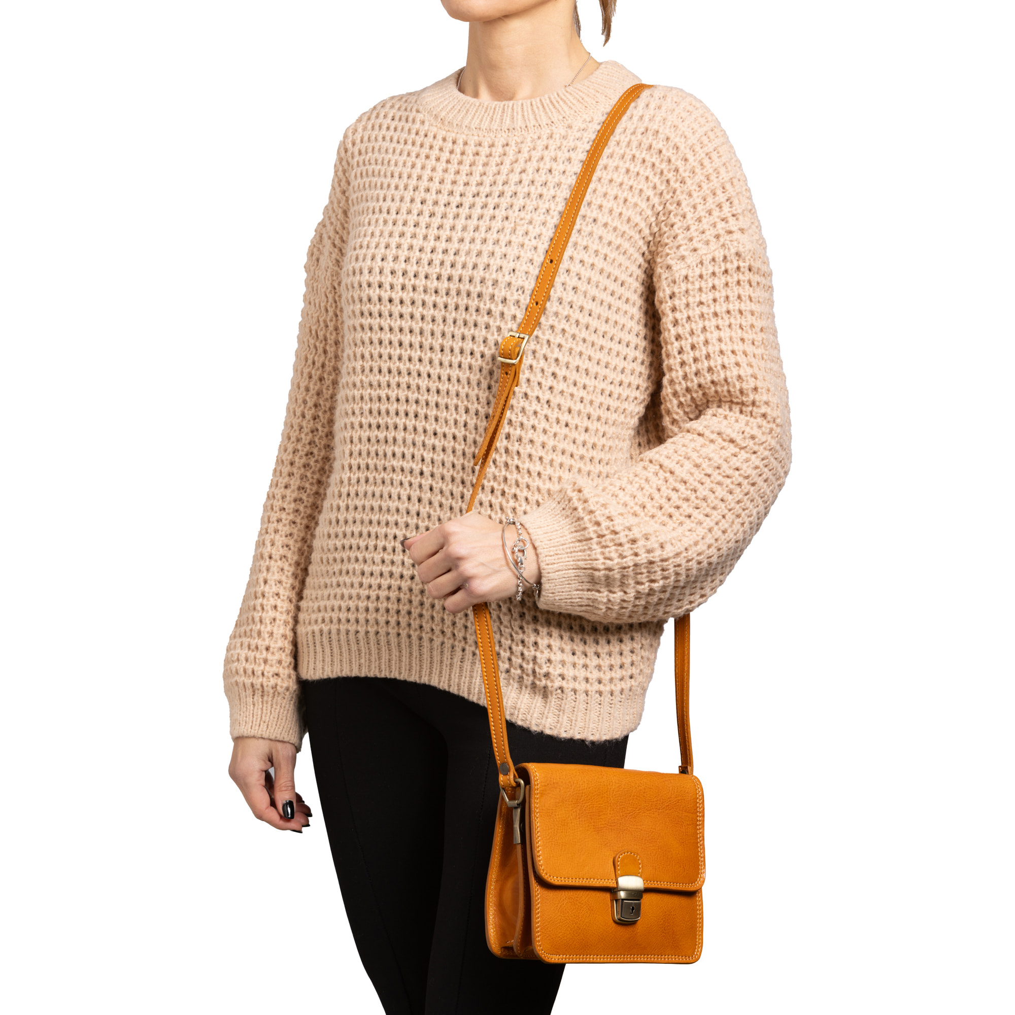 Borsa a tracolla  da donna In Vera pelle Made in Italy 20x16x7 cm