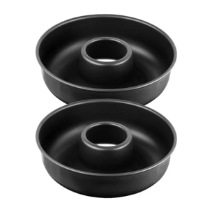 Lot de 2 moules à gâteaux 28/28 cm en acier Black metallic Black mettallic Zenker  Black mettallic