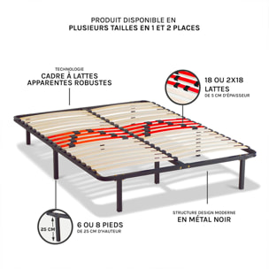 Kit cadre à lattes | 1 Place |morphologique | 3 zones de confort