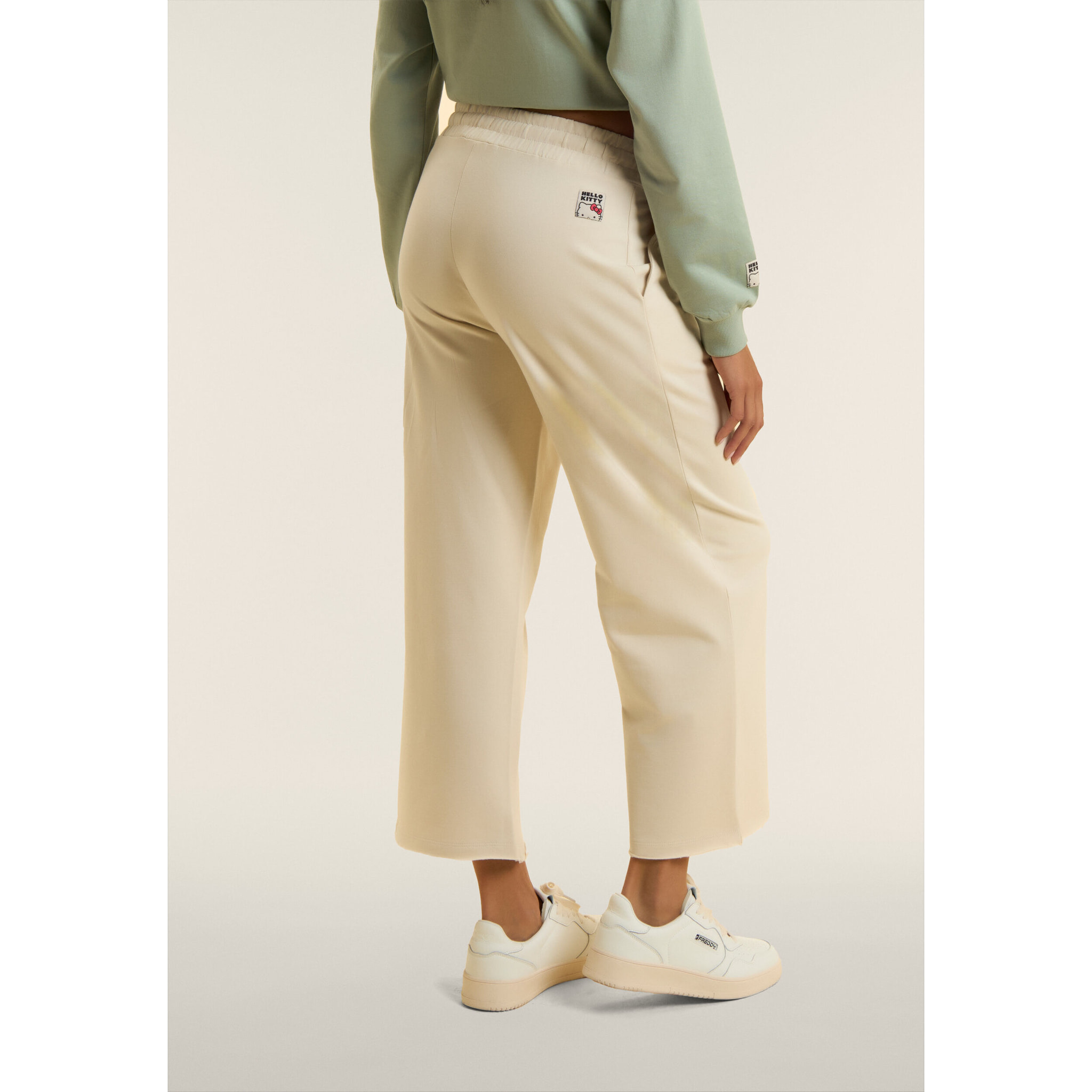 Pantaloni cropped wide leg Hello Kitty