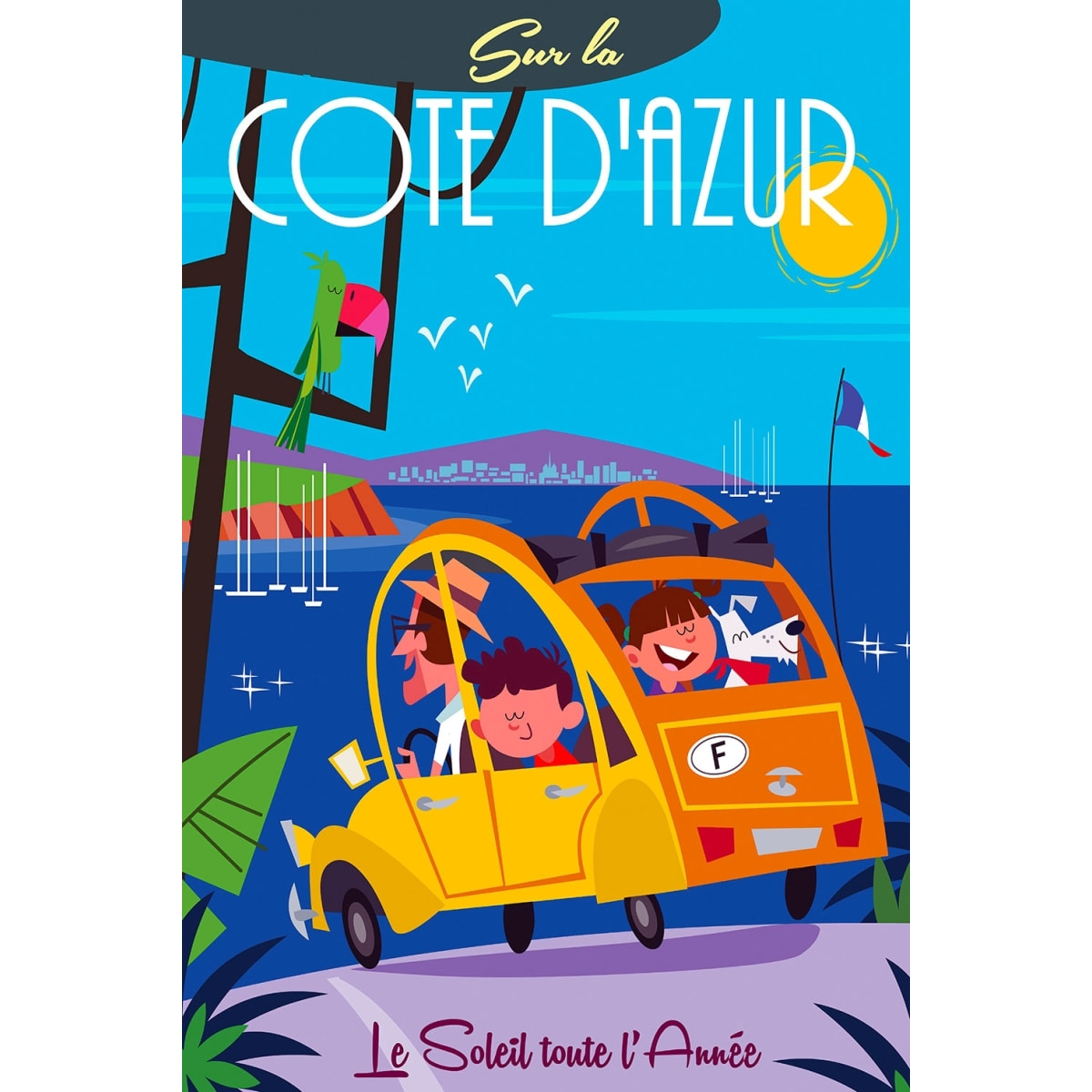 Tableau le soleil de la cote d'azur Toile imprimée