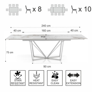 Tomasucci Table extensible SPINNE ONICE MARBRE