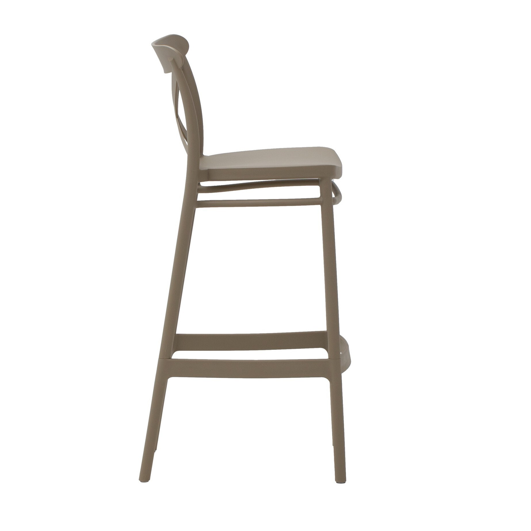 Set di 4 sgabelli HAMBURG in polipropilene tortora