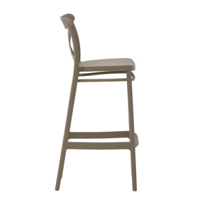 Set di 4 sgabelli HAMBURG in polipropilene tortora