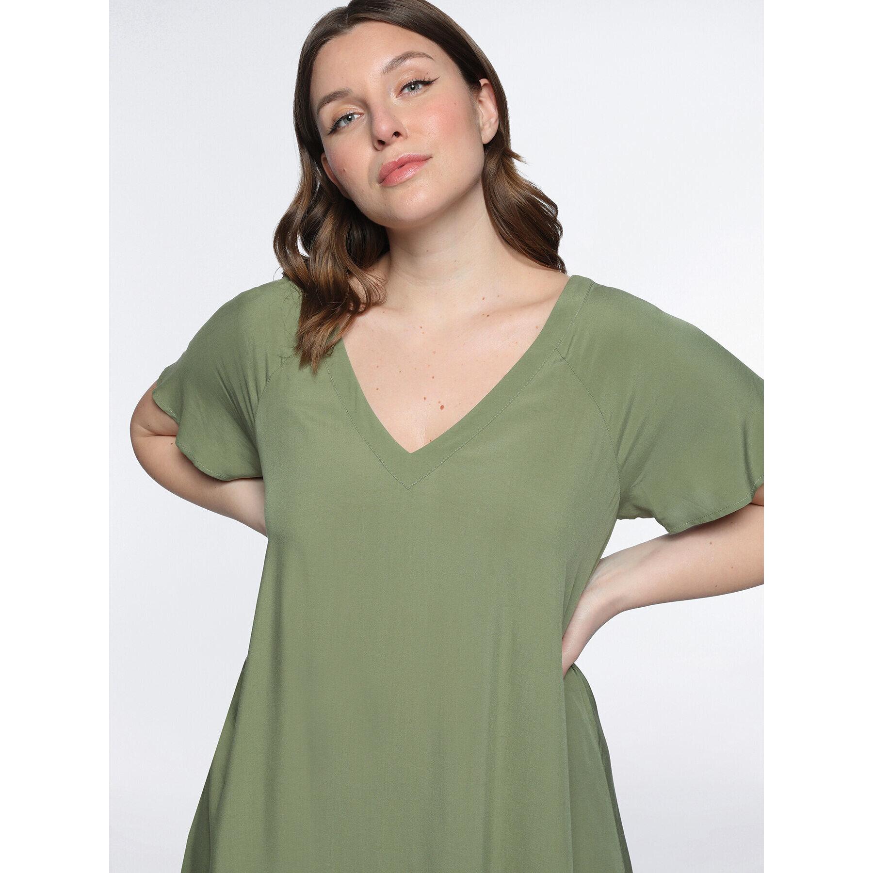 Fiorella Rubino - Vestido largo de viscosa ECOVERO™ - Verde claro