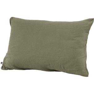 Taie d'oreiller 100 % gaze de coton kaki