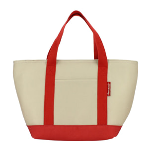 Sac en tissu isotherme beige et rouge 7L COLORAMA