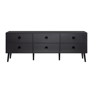 Goto - meuble tv - noir et cannage - 167 cm - Noir