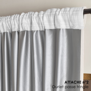 Rideau thermique et occultant accroche 3-en-1 LUZ - Gris Perle