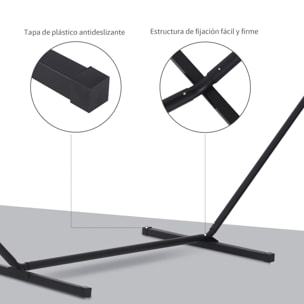 Soporte para Hamaca de Metal Estructura para Hamaca Carga 120 kg para Jardín Terraza Patio 360x92x112 cm Negro