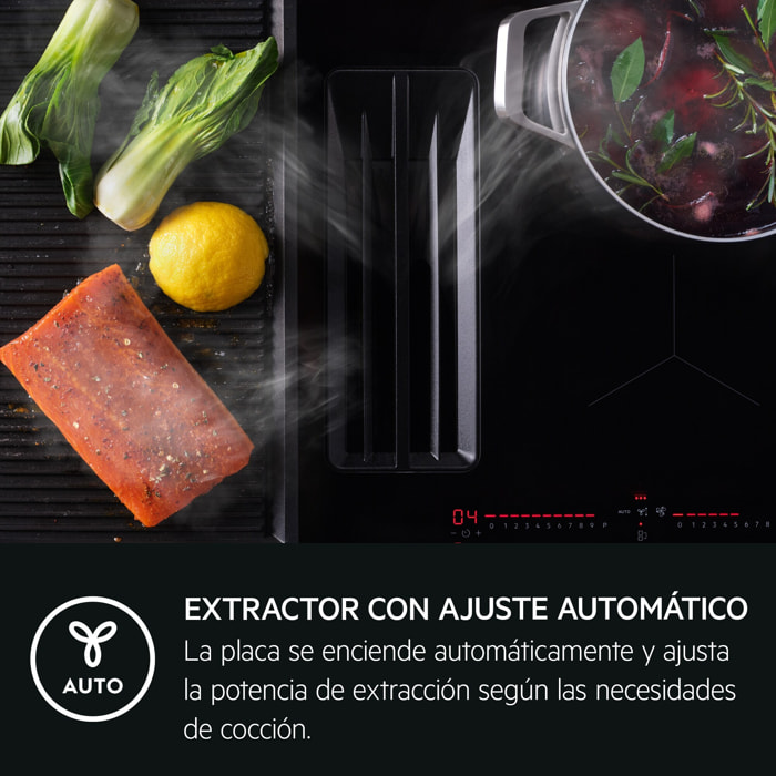 AEG Placa de inducción con campana extractora de 70 cm TCH74B01FB