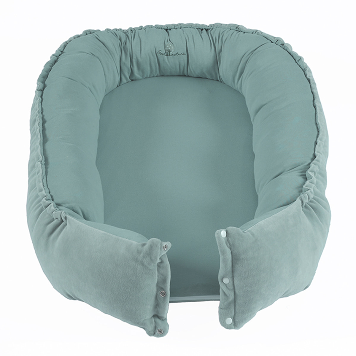 Cocoon bébé 0-6 mois coton bio velours-Aqua