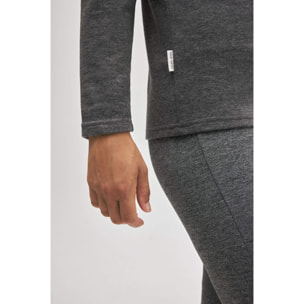 Maglietta termica in pile con stile sportivo color antracite