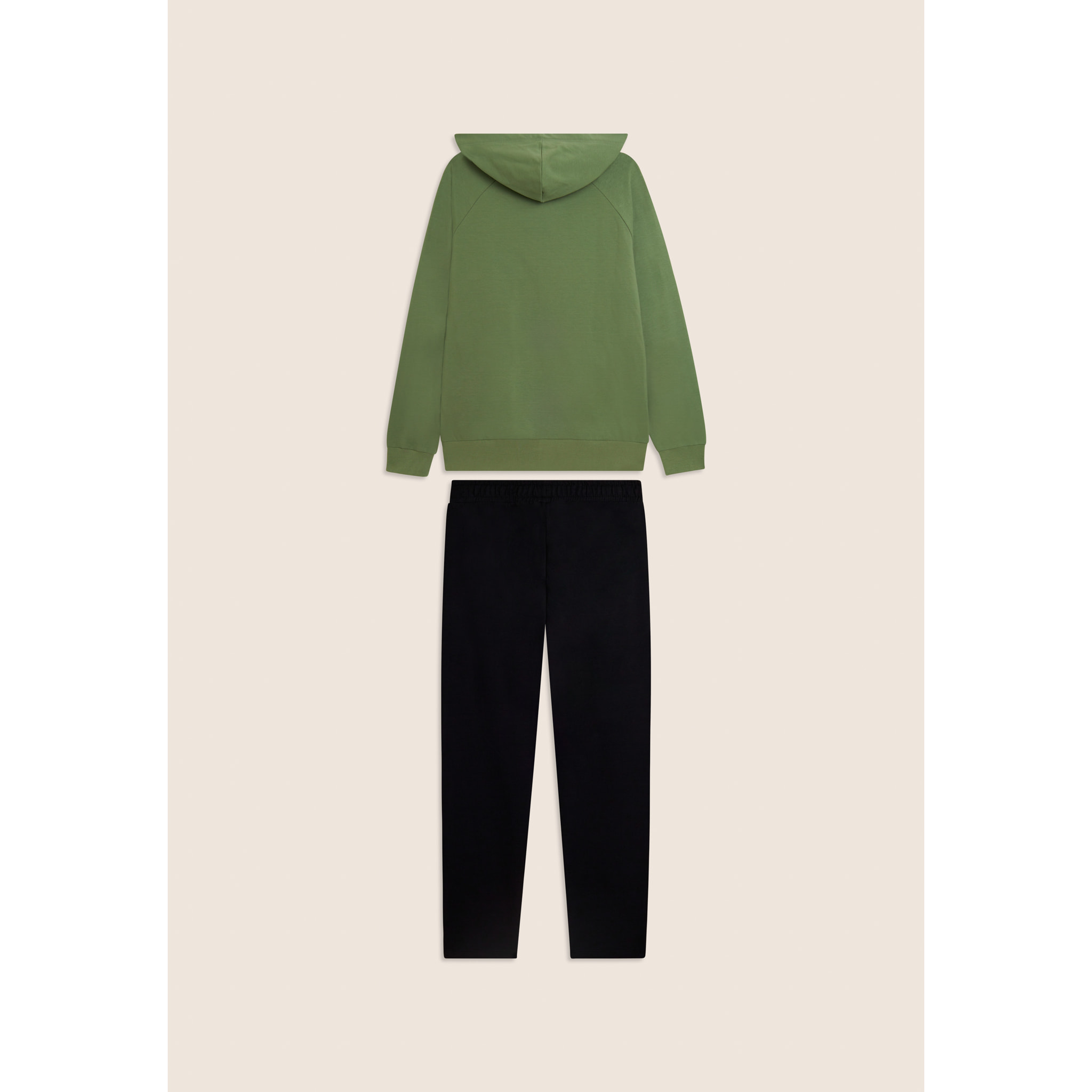 Tuta uomo in cotone Interlock con cappuccio e zip