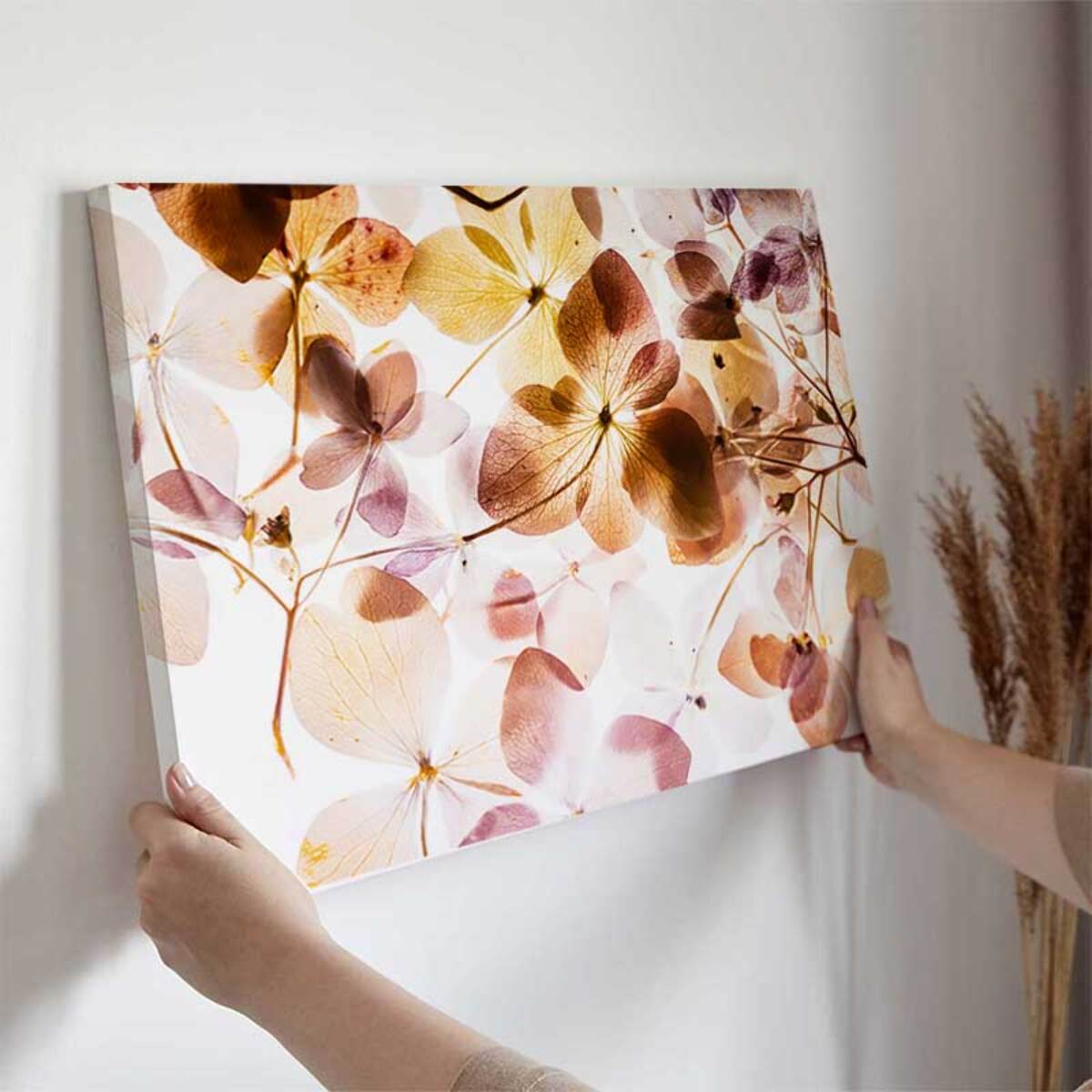 Tableau fleurs translucides pastel Toile imprimée