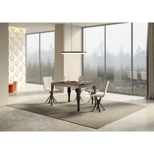 Table extensible 90x140/244 cm Paxon Premium Noyer cadre Anthracite