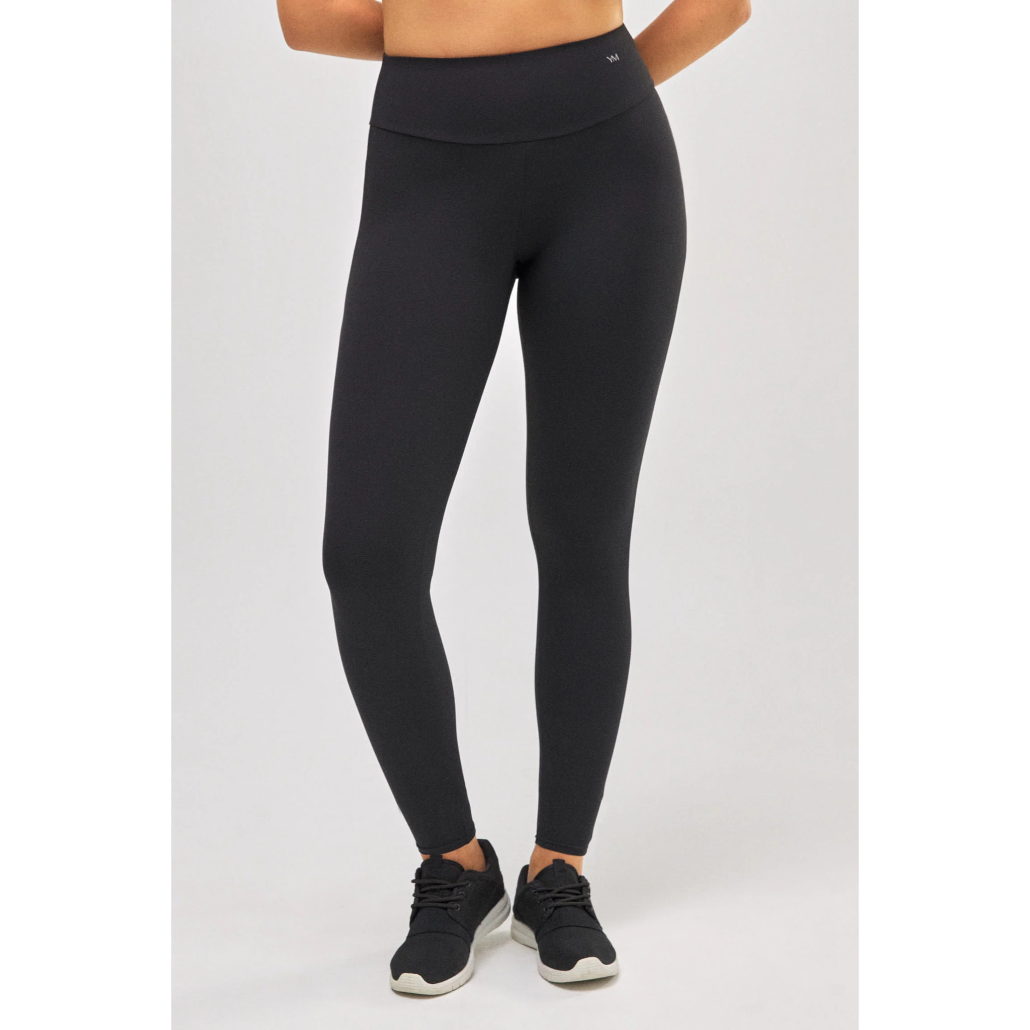 Leggings sportivi a vita alta in cotone nero