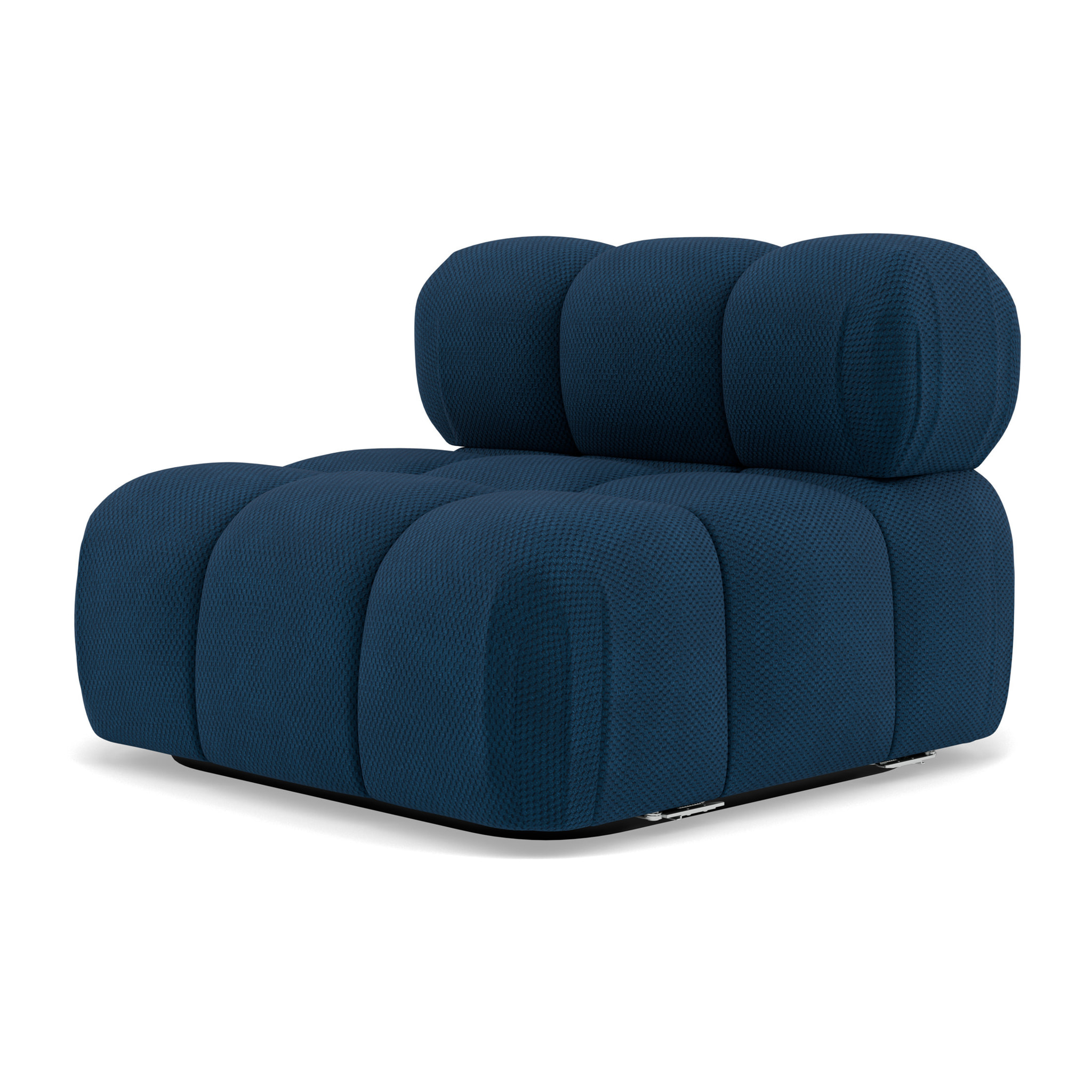 Ruby - module d'assise sans accoudoirs en velours texturé - Bleu