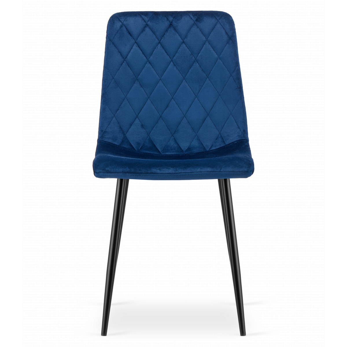 Set di 2 sedie Turin in velluto blu notte e metallo