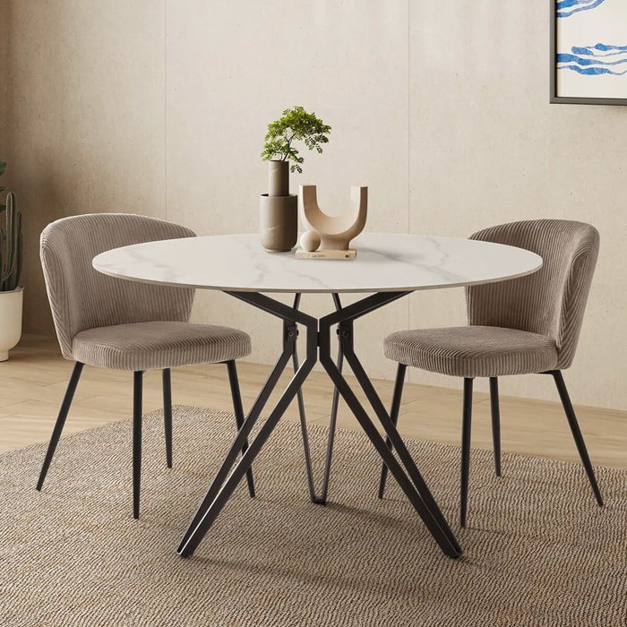 Lot de 4 chaises en velours côtelé - KLARA