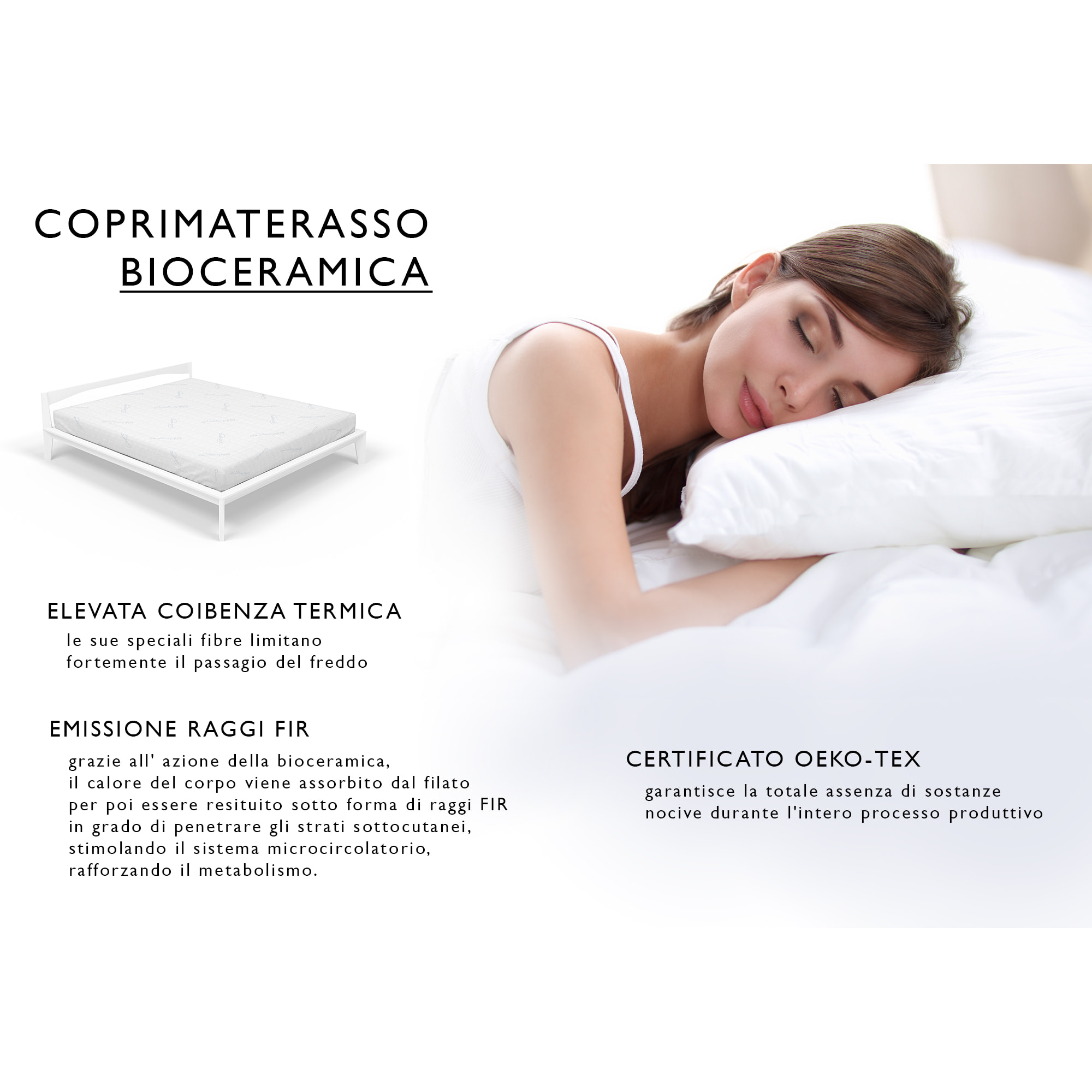 COPRIMATERASSO TRATTAMENTO BIOCERAMICA- MATRIMONIALE