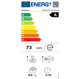 Sèche linge pompe à chaleur ELECTROLUX EW9HI783FC