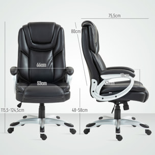Chaise de bureau direction réglable grand confort - fonction bascule verrouillable - synthétique noir
