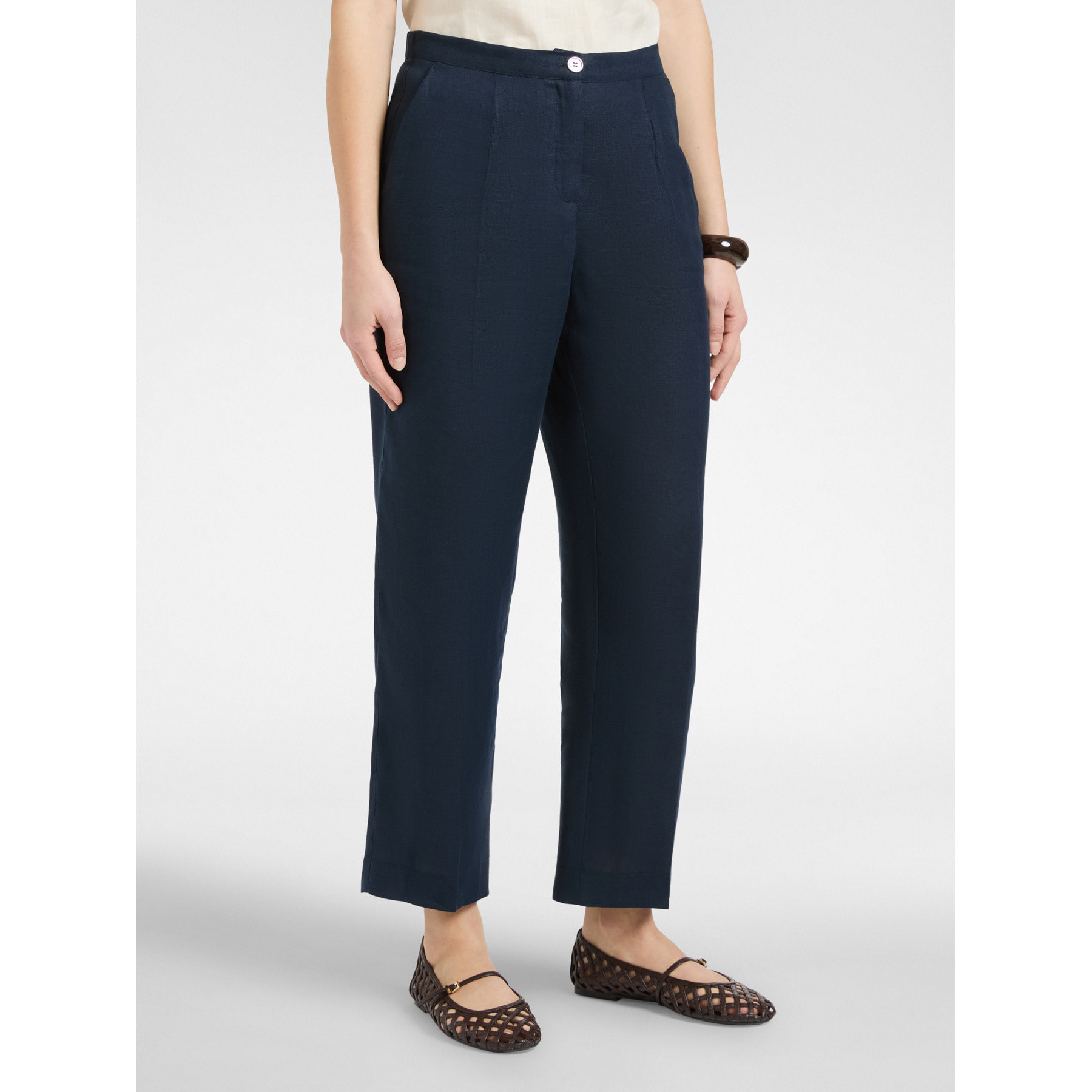 Elena Mirò - Pantaloni in lino - Blu