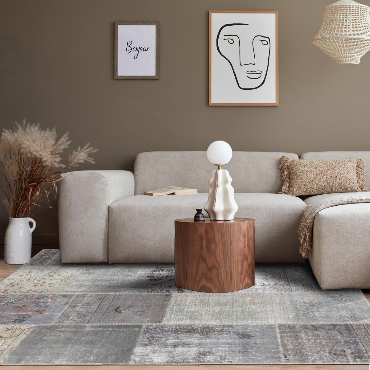 Tapis salon et chambre fait main en laine motif traditionnel
