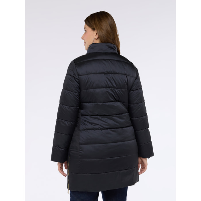 Fiorella Rubino - Piumino bimaterico con imbottitura in Sorona® Aura - Nero