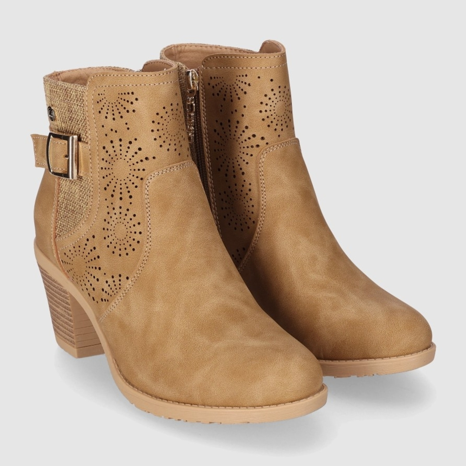 Botines de Piel Sintética - Cuero - Tacón: 6 cm
