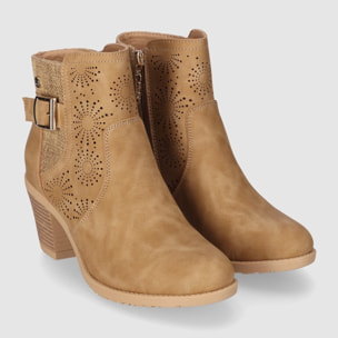 Botines de Piel Sintética - Cuero - Tacón: 6 cm