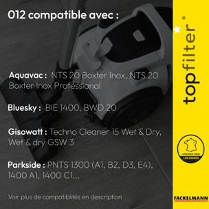 Lot de 4 packs de 2 sacs aspirateur 64012 Bluesky et Gisowatt TopFilter Premium