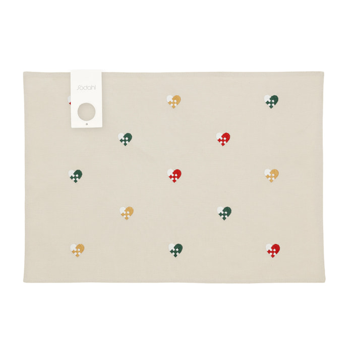 Set de 2 set de table Christmas Hearts Embroidery