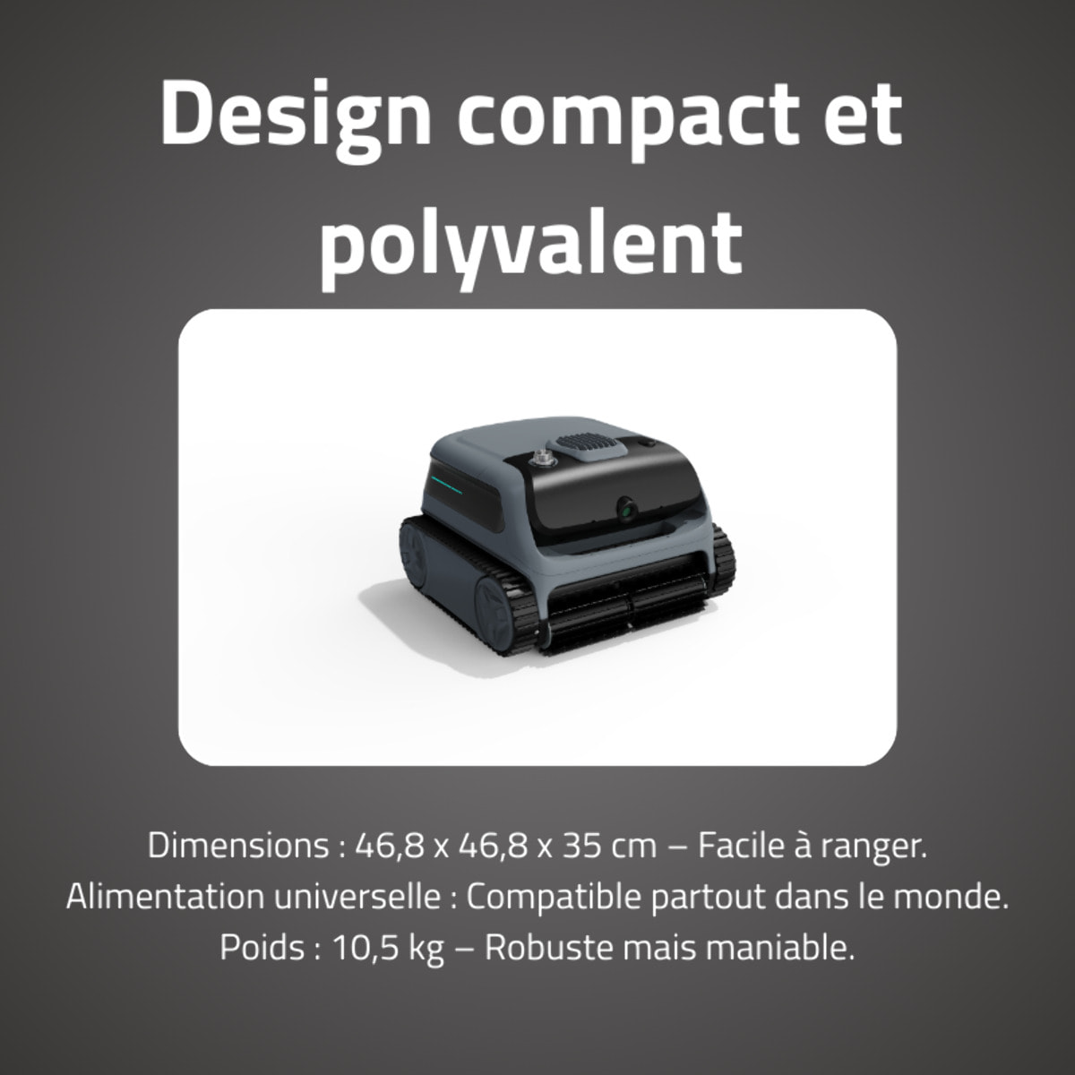 Bestway Robot piscine sans fil Atlas Vision nettoyage fond parois et ligne d'eau 200m² max