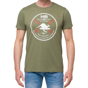 T-shirt in cotone 150 gr Soulsurf Hot Buttered Verde Militare.