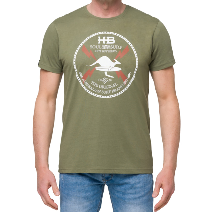 T-shirt in cotone 150 gr Soulsurf Hot Buttered Verde Militare
