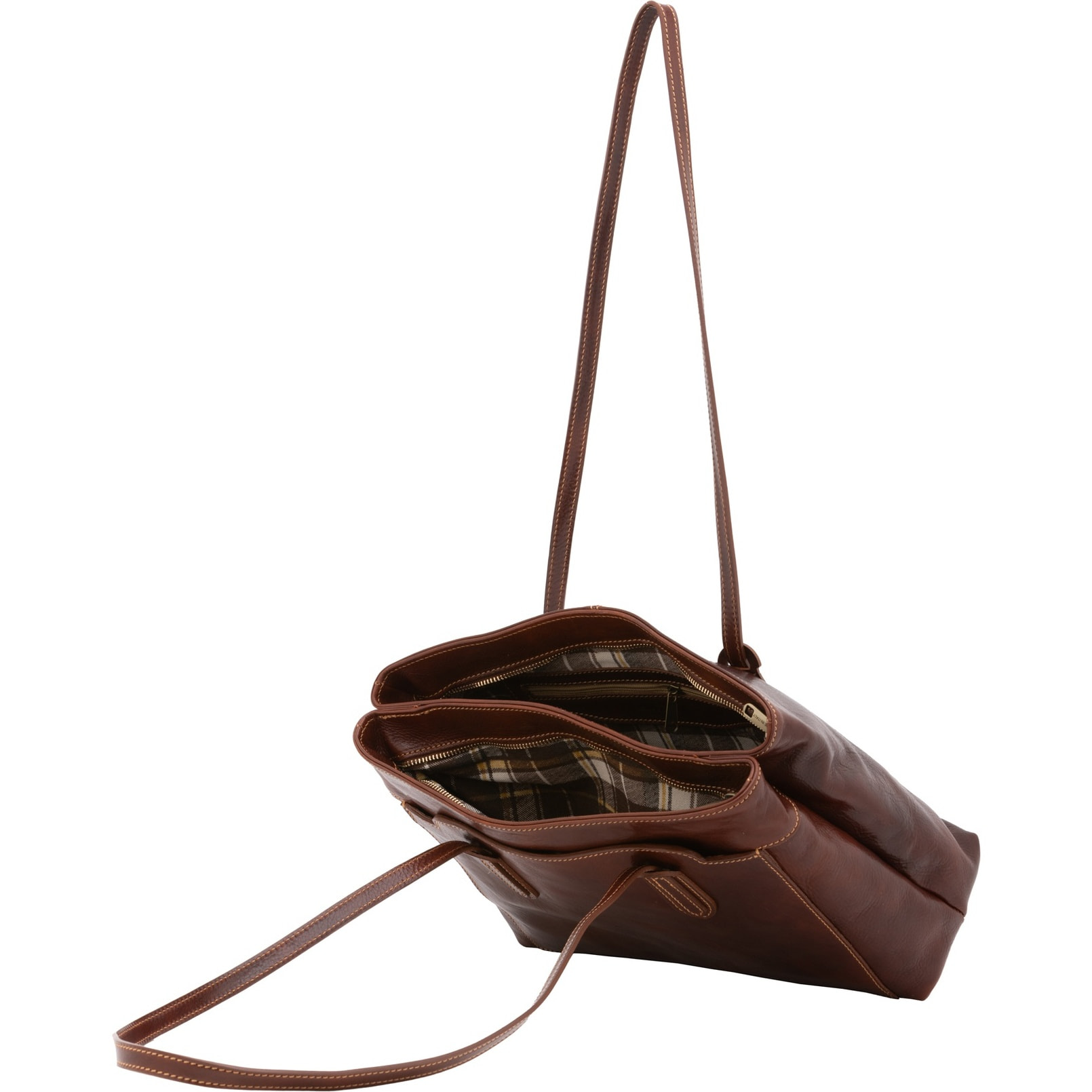 Borsa a spalla da donna - Modello Iduna Lux - Vera pelle - 35.0 x 26.0 x 12.0 cm