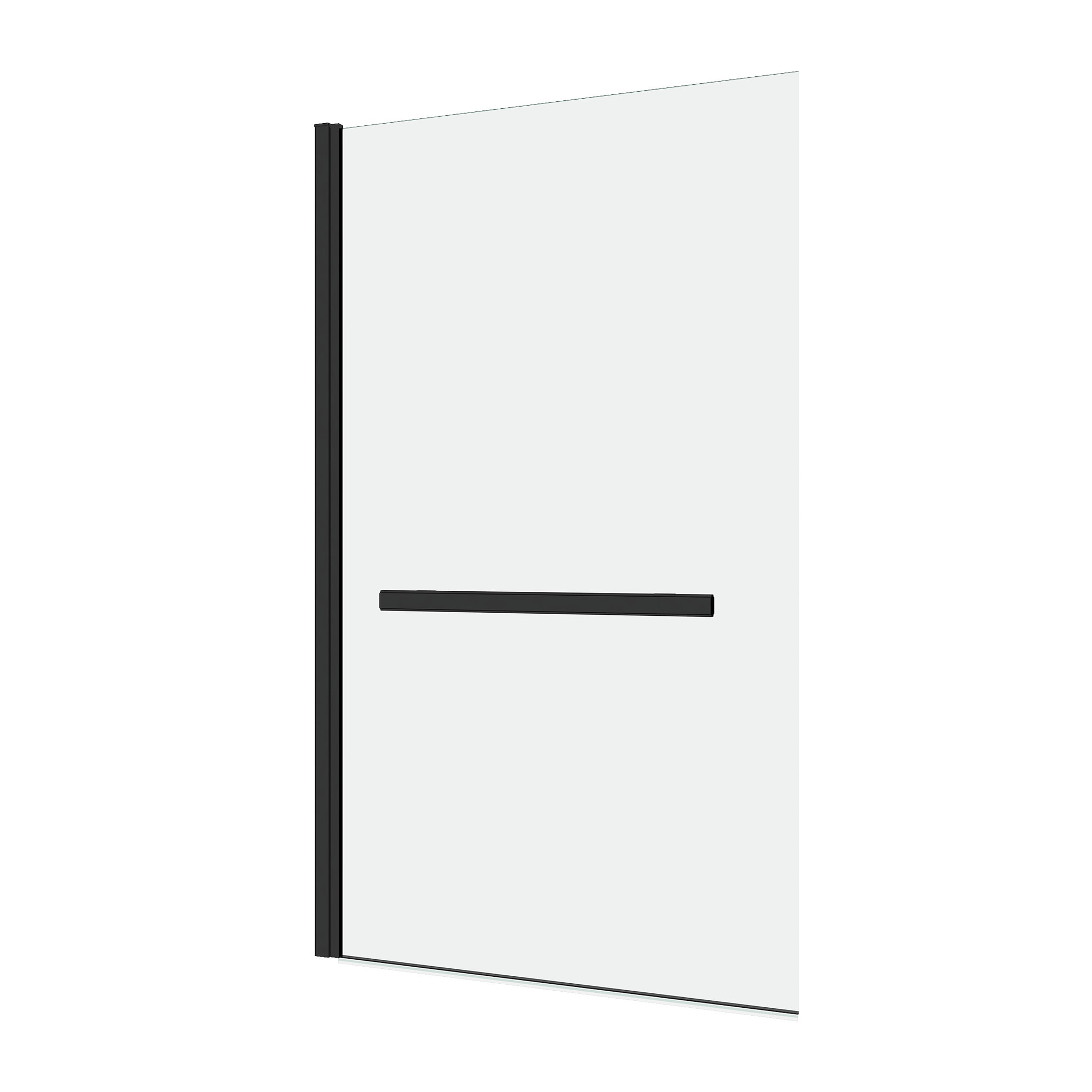 Pare baignoire Pivotant avec Porte-Serviette 85x150cm - Profilé Noir - Verre 6mm - TSHAPE DARK