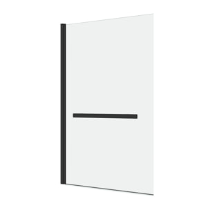 Pare baignoire Pivotant avec Porte-Serviette 85x150cm - Profilé Noir - Verre 6mm - TSHAPE DARK