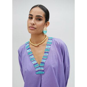 Abito kurta viola con tasche