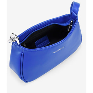 Bolso de hombro azul con cadena